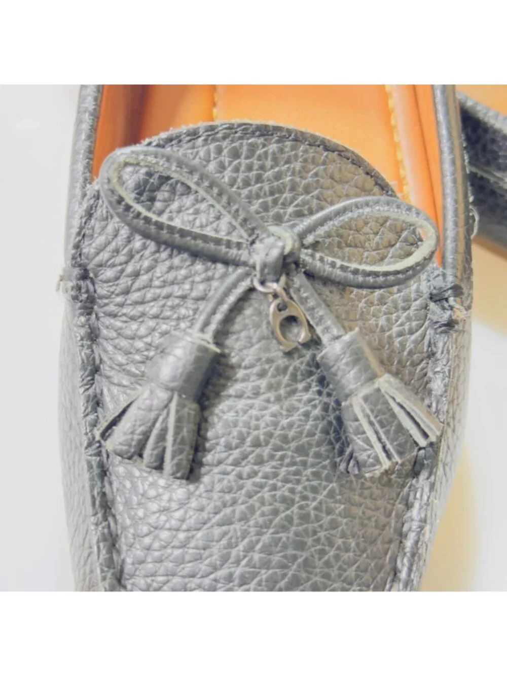 Coach Leather Womens Tassel Loafers Black Slip-On Shoes Rubber Sole Size 9B